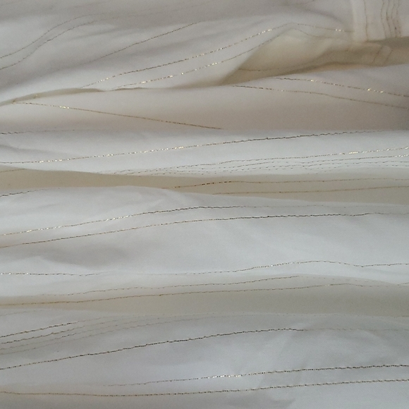 NWT Express Metallic Stripe Tie Front Off The Shoulder Neckline Top Blouse - Picture 5 of 7